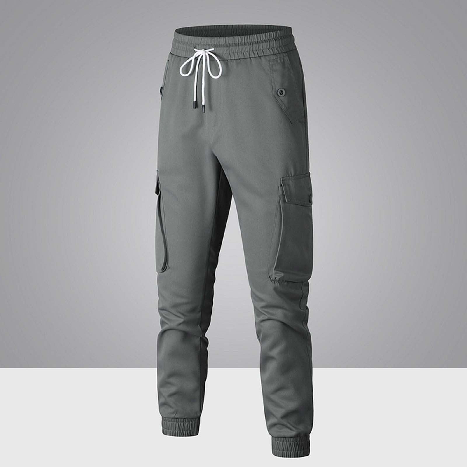 thumbnail image 2 of Pantalones de trabajo japoneses informales con bolsillos y cordón para hombre: pantalones nuevos de verano, holgados y transpirables para el día a día., 2 of 4